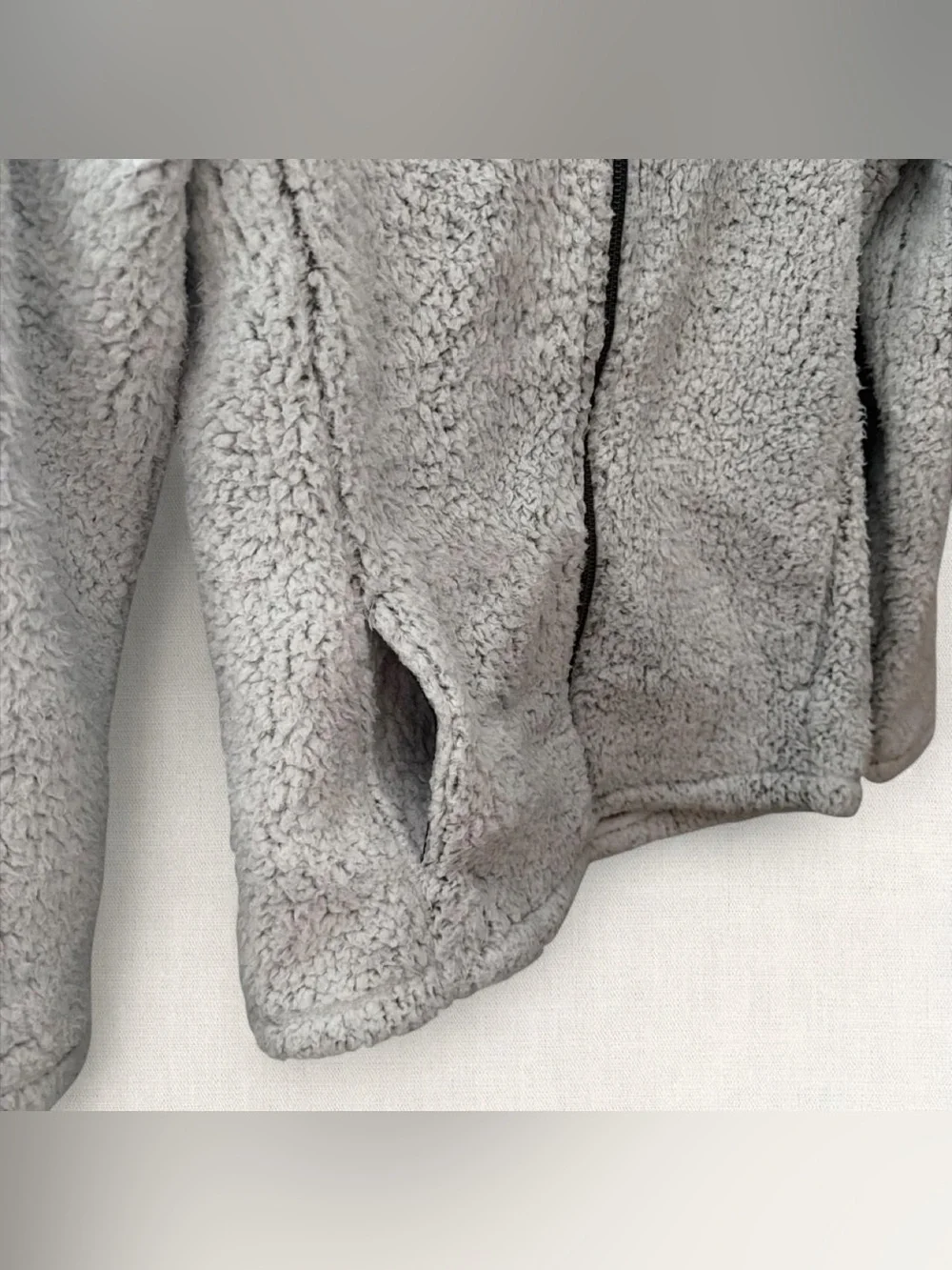 NFL Sherpa Girls Zip Jacket in Gray and Navy